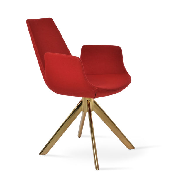 Soho Concept Eiffel Arm Wire Counter & Bar Chair - Stylish Wool Fabric, 10-year Guarantee, Modern Design, Dark Grey Gold,Red  Soho-concept-dining-chair-02922