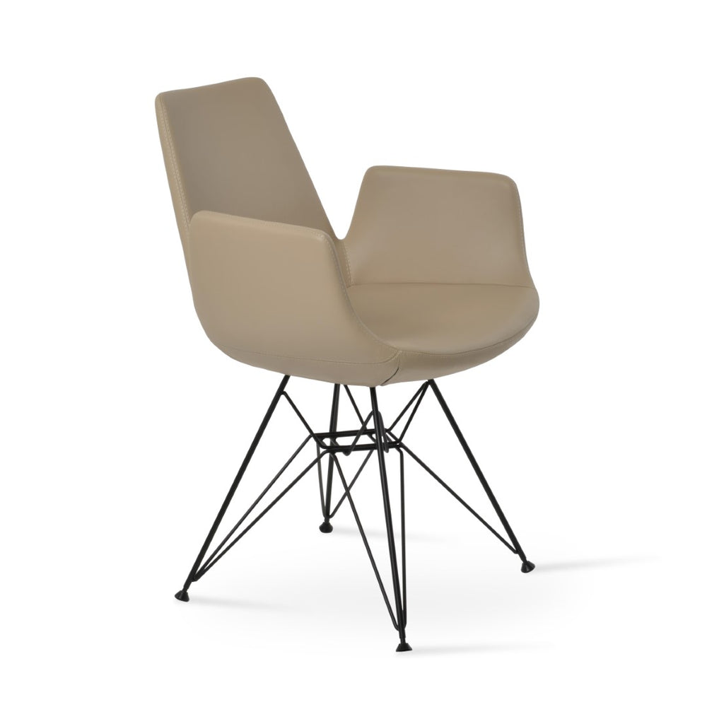 Soho Concept Eiffel Arm Pyramid-mw Dining Chair: Premium Upholstered Comfort With 10-year Guarantee & Stylish Design Walnut  Soho-concept-dining-chair-02927