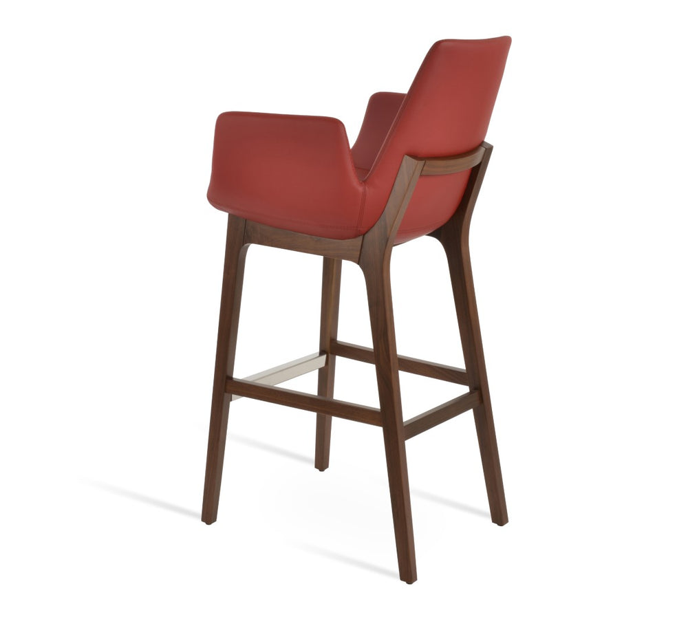 Soho Concept Eiffel Arm Barstools & Counterstools - Stylish Walnut Base, Memory Swivel Option, 5-year Guarantee! Walnut,Red  Soho-concept-dining-chair-08213