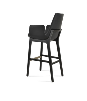 Soho Concept Eiffel Arm Barstools & Counterstools - Premium Camira Fabrics, Solid Wood Base, 10-year Guarantee, Elegant Design Ash,Brass,Black  Soho-concept-dining-chair-08214