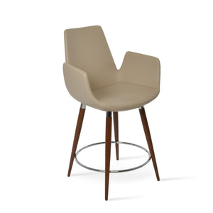 Soho Concept Eiffel Arm Barstools & Counterstools - Stylish Boucle, Velvet & Nubuck Fabrics - 10 Year Warranty! Walnut  Soho-concept-dining-chair-08160