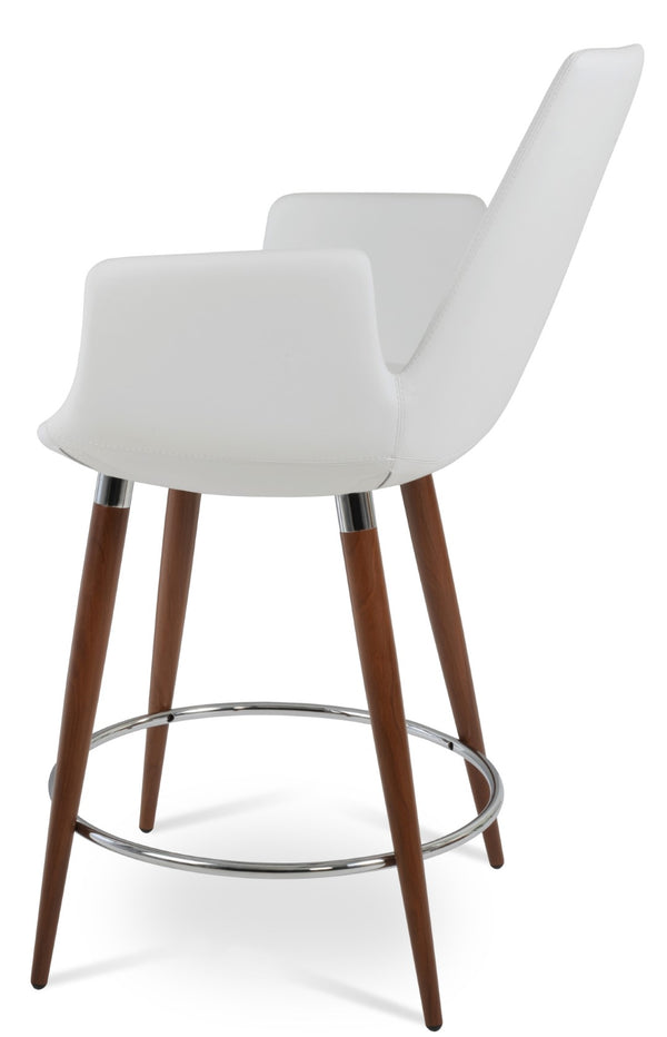 Soho Concept Eiffel Arm Barstools & Counterstools - Stylish Boucle, Velvet & Nubuck Fabrics - 10 Year Warranty! Walnut,White  Soho-concept-dining-chair-06741