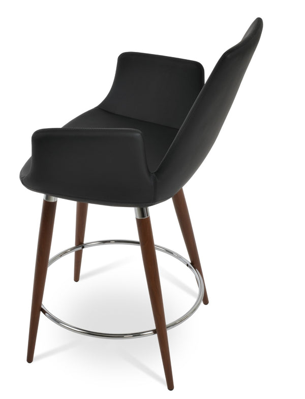 Soho Concept Eiffel Arm Barstools & Counterstools - Stylish Boucle, Velvet & Nubuck Fabrics - 10 Year Warranty! Walnut,Black  Soho-concept-dining-chair-08158