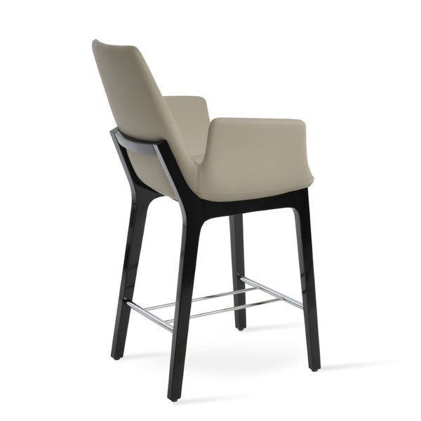 Soho Concept Eiffel Arm Barstools & Counterstools - Premium Camira Fabrics, Solid Wood Base, 10-year Guarantee, Elegant Design Black,Chrome  Soho-concept-dining-chair-08163