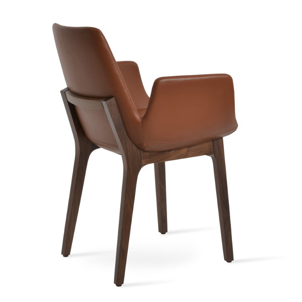 Soho Concept Eiffel Arm Pr-wood Dining Chair - Stylish Upholstered Seating In Premium Fabrics With 10-year Warranty Walnut  Soho-concept-dining-chair-02793