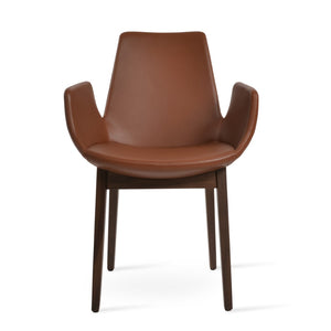 Soho Concept Eiffel Arm Pr-wood Dining Chair - Stylish Upholstered Seating In Premium Fabrics With 10-year Warranty Walnut  Soho-concept-dining-chair-02793