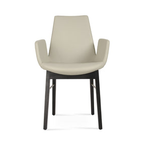 Soho Concept Eiffel Arm Wood Counter & Bar Dining Chair - Solid Wood, Wool Upholstery, 10-year Guarantee, Dark Grey Ash,Brass,Light Grey  Soho-concept-dining-chair-02797