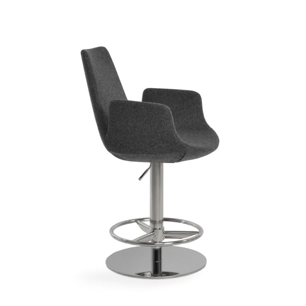 Soho Concept Eiffel Arm Barstools & Counterstools - Stylish Wool Fabric, 10-year Guarantee, Durable Designs! Dark Grey  Soho-concept-dining-chair-06744