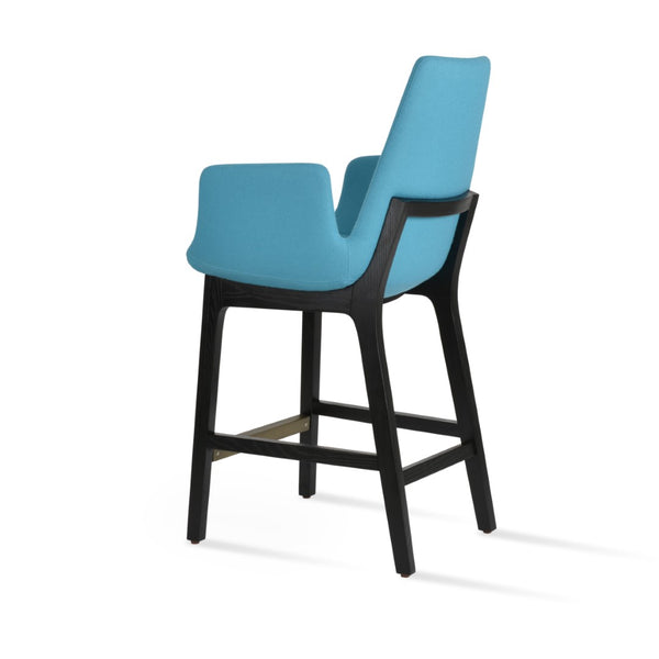 Soho Concept Eiffel Arm Barstools & Counterstools - Premium Wool Fabric, 10-year Guarantee & Stylish Finishes Ash,Turquoise  Soho-concept-dining-chair-06745