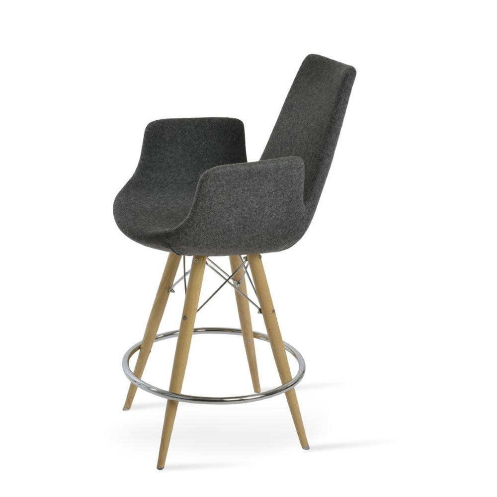 Soho Concept Eiffel Arm Barstools & Counterstools - Stylish Swivel Seating In Premium Camira Wool With 10-year Warranty Natural,Dark Grey  Soho-concept-dining-chair-08172