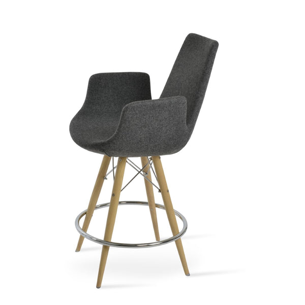Soho Concept Eiffel Arm Barstools & Counterstools - Stylish Swivel Seating In Premium Camira Wool With 10-year Warranty Natural,Dark Grey  Soho-concept-dining-chair-08172