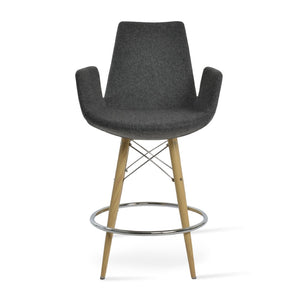 Soho Concept Eiffel Arm Barstools & Counterstools - Premium Wool Fabric, 10-year Guarantee & Stylish Finishes Natural,Dark Grey  Soho-concept-dining-chair-06746