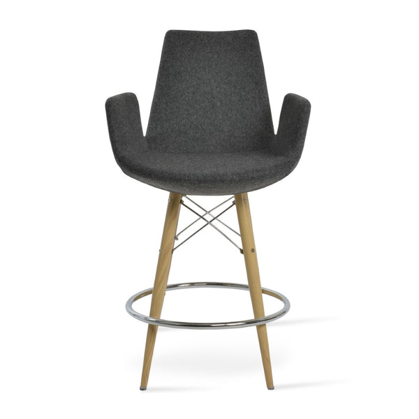 Soho Concept Eiffel Arm Barstools & Counterstools - Premium Wool Fabric, 10-year Guarantee & Stylish Finishes Natural,Dark Grey  Soho-concept-dining-chair-06746