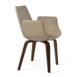 Soho Concept Eiffel Arm Wood Counter & Bar Chair - Stylish Solid Wood With Elegant Fabrics & 10-year Warranty Walnut  Soho-concept-dining-chair-02828
