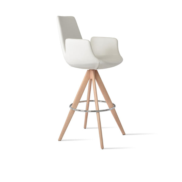 Soho Concept Eiffel Arm Barstools & Counterstools - Stylish Swivel Design, Soft Leatherette, 2-year Guarantee! Natural,White  Soho-concept-dining-chair-08175
