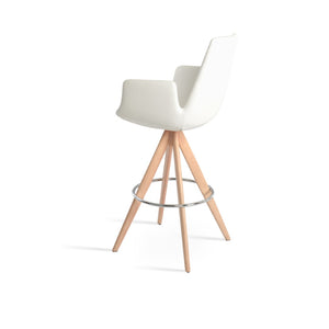 Soho Concept Eiffel Arm Barstools & Counterstools - Stylish Swivel Design, Soft Leatherette, 2-year Guarantee! Natural,White  Soho-concept-dining-chair-08176