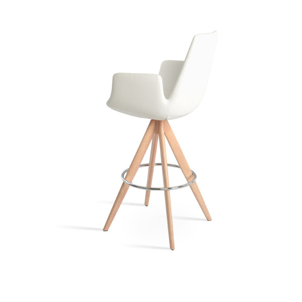 Soho Concept Eiffel Arm Barstools & Counterstools - Stylish Swivel Design, Soft Leatherette, 2-year Guarantee! Natural,White  Soho-concept-dining-chair-08176