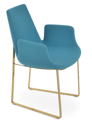 Soho Concept Eiffel Arm Wire Counter & Bar Chair - Stylish Wool Fabric, 10-year Guarantee, Modern Design, Dark Grey Gold,Turquoise  Soho-concept-dining-chair-02861