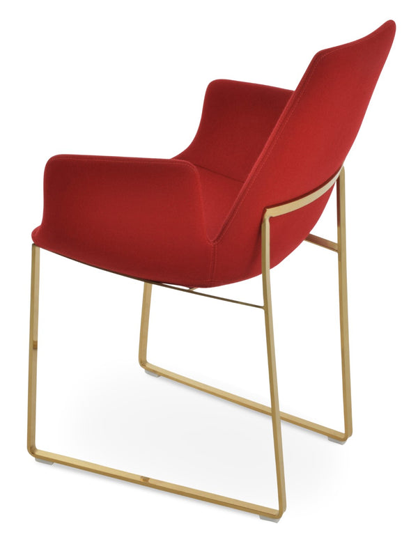 Soho Concept Eiffel Arm Wire Counter & Bar Chair - Stylish Wool Fabric, 10-year Guarantee, Modern Design, Dark Grey Gold,Red  Soho-concept-dining-chair-02859