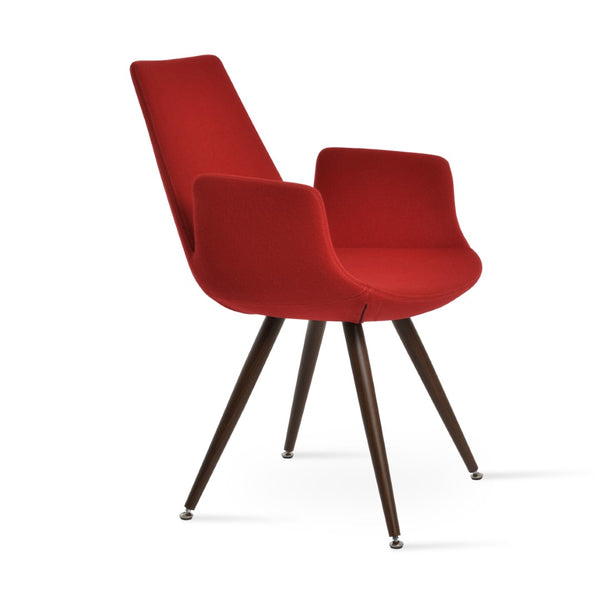 Soho Concept Eiffel Arm Pyramid Dining Chair In Premium Camira Wool - Stylish & Durable With 10-year Warranty Walnut,Red  Soho-concept-dining-chair-02901