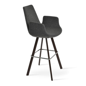 Soho Concept Eiffel Arm Barstools & Counterstools - Premium Wool Fabric, 10-year Guarantee & Stylish Finishes Walnut,Dark Grey  Soho-concept-dining-chair-08181