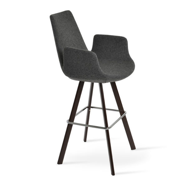 Soho Concept Eiffel Arm Barstools & Counterstools - Premium Wool Fabric, 10-year Guarantee & Stylish Finishes Walnut,Dark Grey  Soho-concept-dining-chair-08181