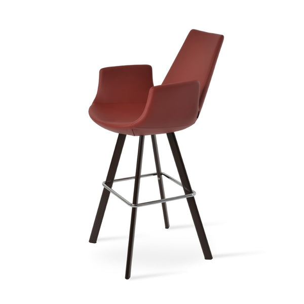 Soho Concept Eiffel Arm Barstools & Counterstools - Stylish Boucle, Velvet & Nubuck Fabrics - 10 Year Warranty! Walnut,Red  Soho-concept-dining-chair-08180