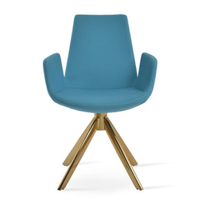 Soho Concept Eiffel Arm Wire Counter & Bar Chair - Stylish Wool Fabric, 10-year Guarantee, Modern Design, Dark Grey Gold,Turquoise  Soho-concept-dining-chair-02921
