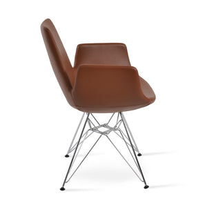 Soho Concept Eiffel Arm Galata Dining Chair - Premium Boucle, Velvet & Nubuck Fabrics, 10-year Guarantee, Stylish Finish Chrome Steel Tubular Legs Soho-concept-dining-chair-02937