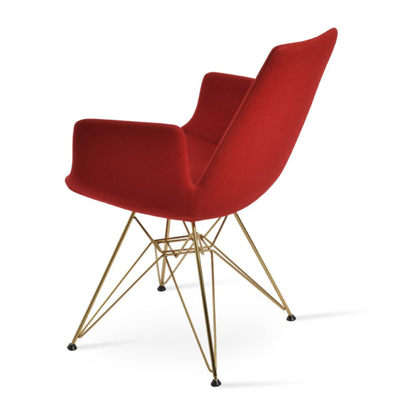 Soho Concept Eiffel Arm Wire Counter & Bar Chair - Stylish Wool Fabric, 10-year Guarantee, Modern Design, Dark Grey Gold,Brass,Red  Soho-concept-dining-chair-02939
