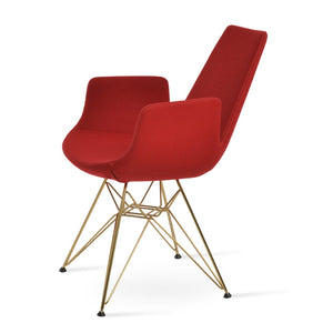 Soho Concept Eiffel Arm Wire Counter & Bar Chair - Stylish Wool Fabric, 10-year Guarantee, Modern Design, Dark Grey Gold,Brass,Red  Soho-concept-dining-chair-02939