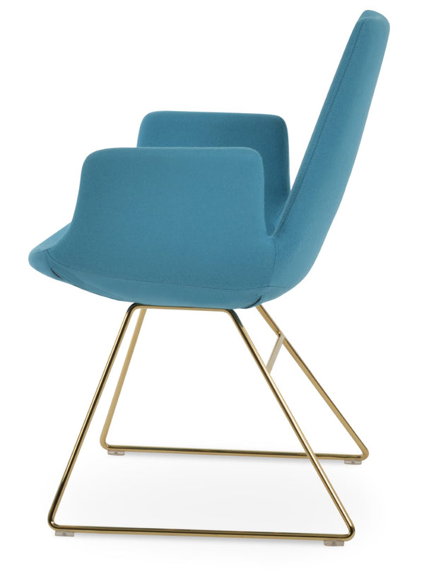 Soho Concept Eiffel Arm Wire Counter & Bar Chair - Stylish Wool Fabric, 10-year Guarantee, Modern Design, Dark Grey Gold,Turquoise  Soho-concept-dining-chair-02953