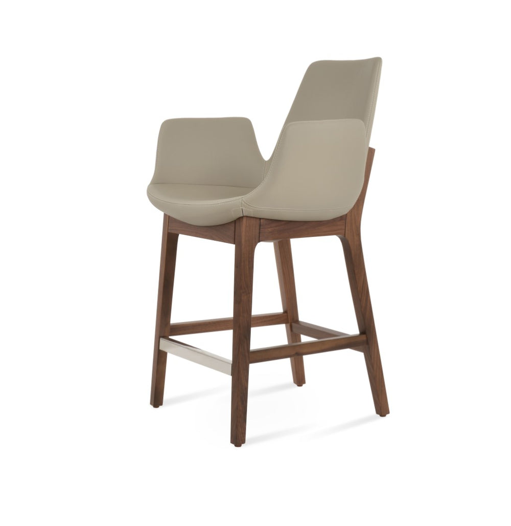 Soho Concept Eiffel Arm Barstools & Counterstools - Stylish Walnut Base, Memory Swivel Option, 5-year Guarantee! Walnut,Red  Soho-concept-dining-chair-08213