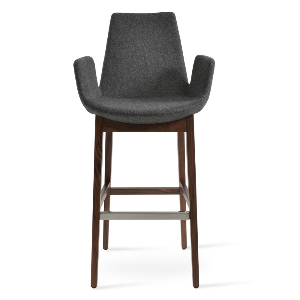 Soho Concept Eiffel Arm Barstools & Counterstools - Premium Wool Fabric, 10-year Guarantee & Stylish Finishes Walnut,Dark Grey  Soho-concept-dining-chair-06736