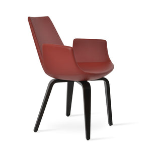 Soho Concept Eiffel Arm Wood Counter & Bar Chair - Stylish Solid Wood With Elegant Fabrics & 10-year Warranty Red  Soho-concept-dining-chair-02831