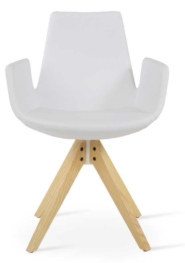 Soho Concept Eiffel Arm Pyramid Dining Chair - Luxurious Upholstery With Solid Wood Base & 10-year Guarantee Natural,Ash,White  Soho-concept-dining-chair-02840