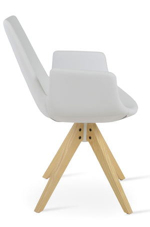 Soho Concept Eiffel Arm Pyramid Dining Chair - Luxurious Upholstery With Solid Wood Base & 10-year Guarantee Natural,Ash,White  Soho-concept-dining-chair-02840