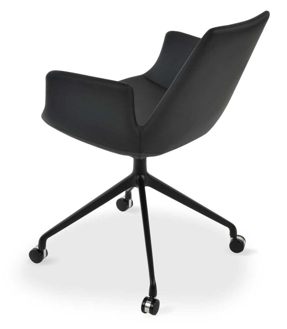 Soho Concept Eiffel Adjustable Arm Office Chair - Boucle, Velvet, Nubuck & Camira Fabrics, 10-year Guarantee! Black  Soho-concept-dining-chair-02881