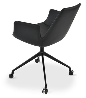 Soho Concept Eiffel Adjustable Arm Office Chair - Boucle, Velvet, Nubuck & Camira Fabrics, 10-year Guarantee! Black  Soho-concept-dining-chair-02881
