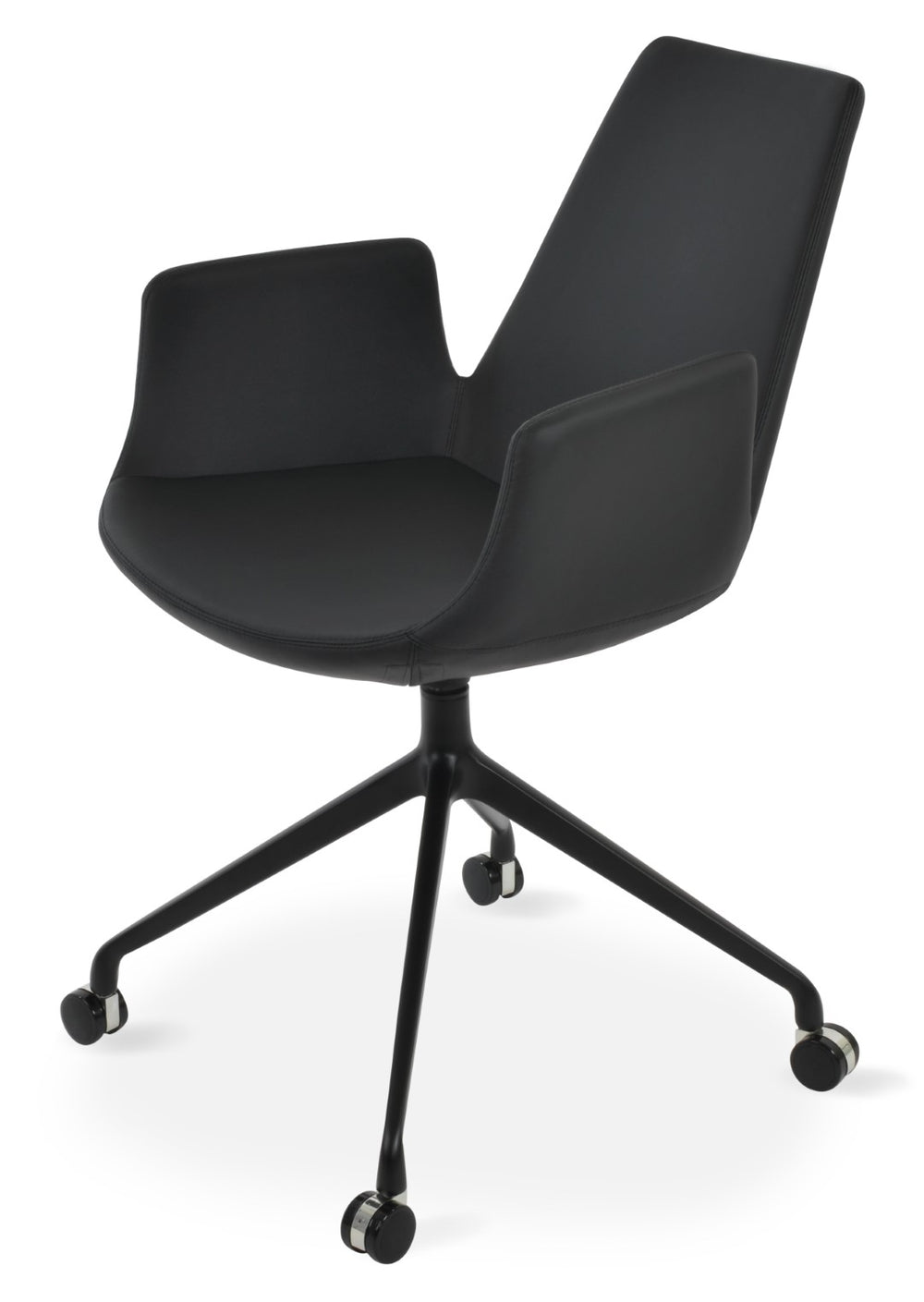 Soho Concept Eiffel Adjustable Arm Office Chair - Boucle, Velvet, Nubuck & Camira Fabrics, 10-year Guarantee! Black  Soho-concept-dining-chair-02881