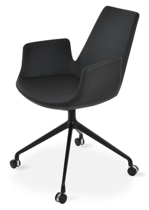 Soho Concept Eiffel Adjustable Arm Office Chair - Boucle, Velvet, Nubuck & Camira Fabrics, 10-year Guarantee! Black  Soho-concept-dining-chair-02881