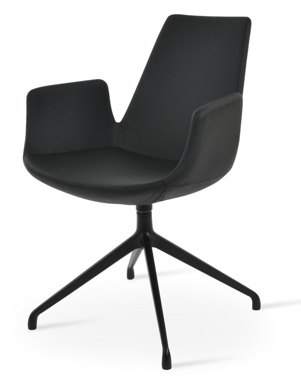 Soho Concept Eiffel Arm Office Chair With Adjustable Height, Premium Leatherette, And 2-year Guarantee – Limited Stock! Black  Soho-concept-dining-chair-02877