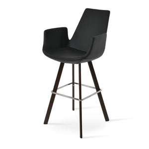 Soho Concept Eiffel Arm Barstools & Counterstools - Stylish Boucle, Velvet & Nubuck Fabrics - 10 Year Warranty! Walnut,Black  Soho-concept-dining-chair-08149