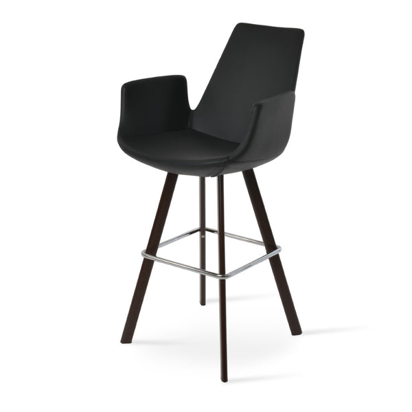 Soho Concept Eiffel Arm Barstools & Counterstools - Stylish Boucle, Velvet & Nubuck Fabrics - 10 Year Warranty! Walnut,Black  Soho-concept-dining-chair-08149