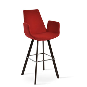 Soho Concept Eiffel Arm Barstools & Counterstools - Stylish Wool Fabric With 10-year Guarantee, Elegant Colors! Walnut,Red  Soho-concept-dining-chair-08148