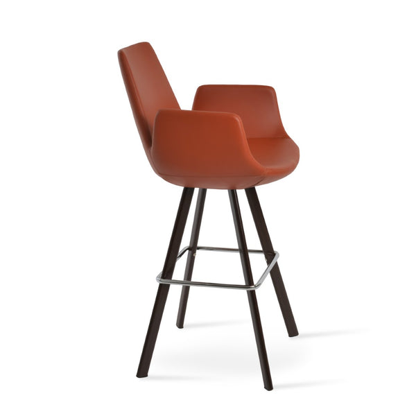 Soho Concept Eiffel Arm Barstools & Counterstools - Premium Camira Fabrics, Solid Wood Base, 10-year Guarantee, Elegant Design Walnut  Soho-concept-dining-chair-08147