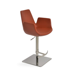 Soho Concept Eiffel Arm Piston Stool With Full Footrest - Stylish Barstool In Premium Fabrics & 10 Year Warranty! Brick  Soho-concept-dining-chair-08150