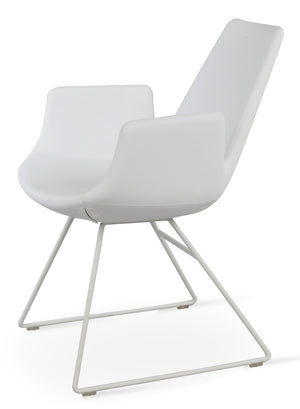 Soho Concept Eiffel Arm Wire Counter & Bar Dining Chair - Chic Boucle, Velvet, Nubuck Fabrics, 10-year Guarantee! White  Soho-concept-dining-chair-02956