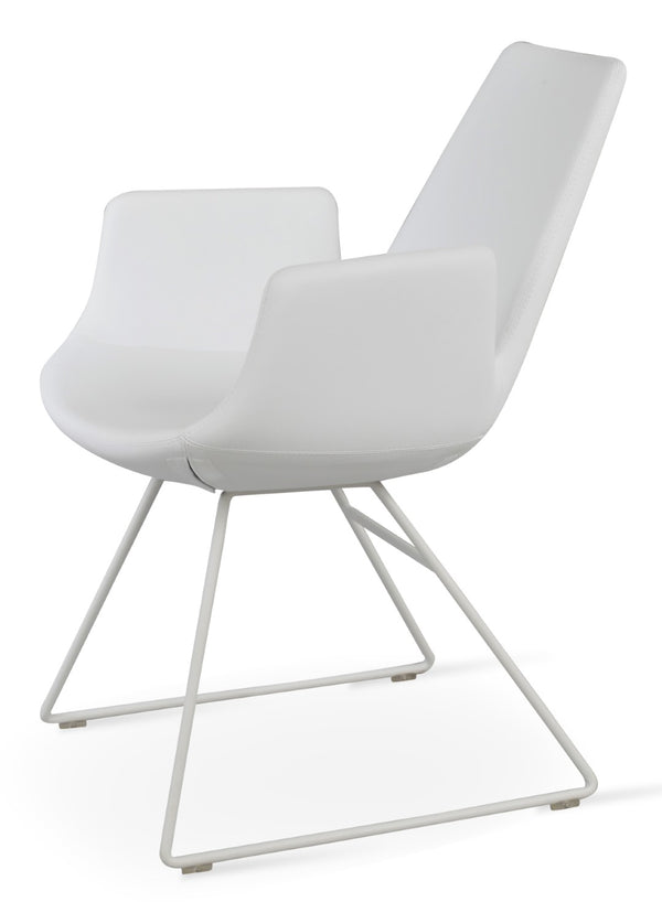 Soho Concept Eiffel Arm Wire Counter & Bar Dining Chair - Chic Boucle, Velvet, Nubuck Fabrics, 10-year Guarantee! White  Soho-concept-dining-chair-02956