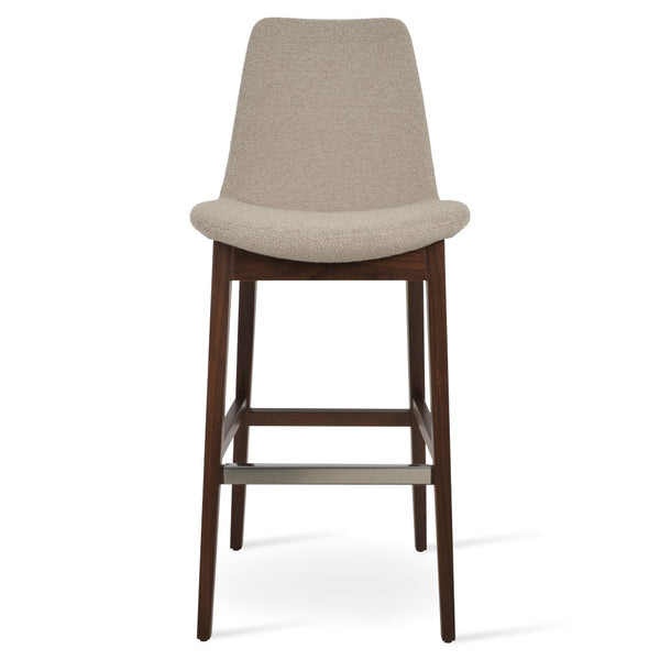 Soho Concept Eiffel Arm Barstools & Counterstools - Premium Fabrics, Solid Wood, 10-year Guarantee, Ergonomic Design Walnut,Beige  Soho-concept-dining-chair-08267